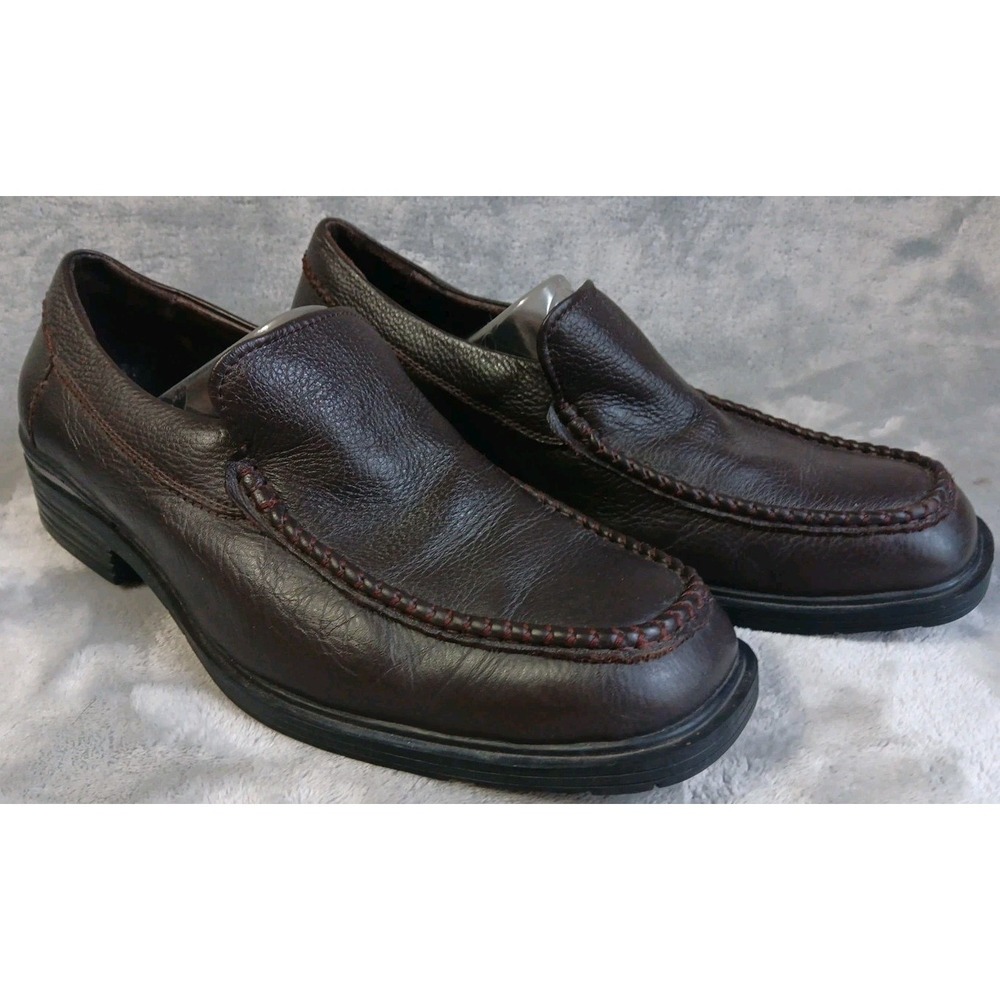 Gravity Defyer Leather Loafers Men's Size 8.5 M Shoes Brown Dress Comfort TB422B